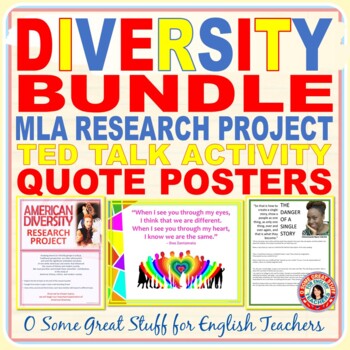 Preview of Diversity Activities - MLA Research Project, Ted Talk Activity, and Posters