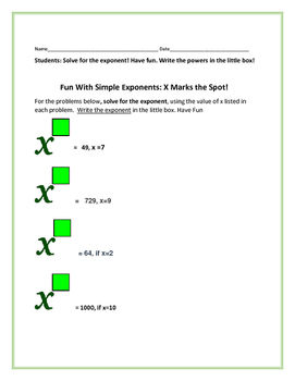Preview of EXPONENTS ARE FUN: ACTIVITY WORKSHEET