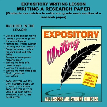 Preview of Expository Writing Lesson Plan  - WRITING A RESEARCH PAPER