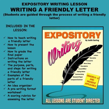 Preview of Expository Writing Lesson Plan - WRITING A FRIENDLY LETTER