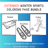 EXTENDED Winter Sports Coloring Page Bundle