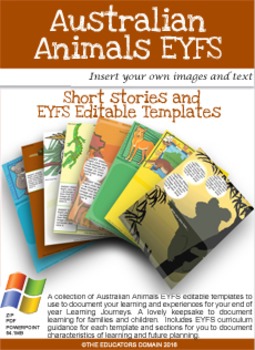 Preview of EYFS-Editable Learning Journey Template- Australian Animals
