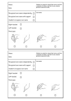 Preview of EYFS Pencil Grip Assessment and Name Recognition - Observation Template