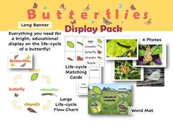 Preview of EYFS/Y1 Science: Butterfly Life-cycle Display Pack KS1