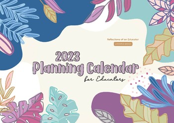 Preview of Planning Calendar for Educators 2023 || PRINTABLE