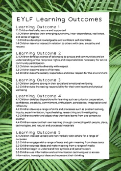Preview of EYLF Learning Outcomes- brief