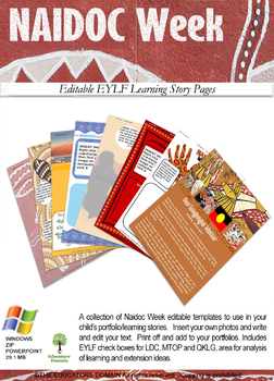 Preview of EYLF NAIDOC Week- Aboriginal Editable portfolio 