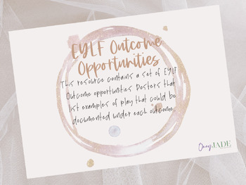 Preview of EYLF Outcome Opportunities