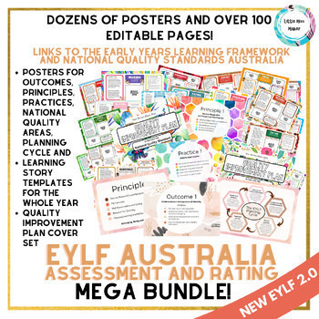Preview of EYLF v2.0 Early Years Learning Framework Educator BUNDLE-EDITABLE Obs, A&R