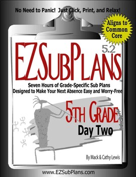 Preview of EZSubPlans: Emergency Absence Plans Grade 5 Day 2