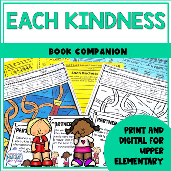 Preview of Each Kindness | Book Companion | Digital and Printable