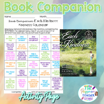 Preview of Each Kindness Companion Book Activity l Kindness Calendar l Back to School