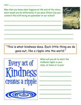 Preview of Each Kindness Worksheet