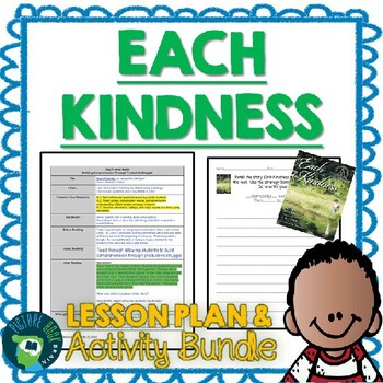 Preview of Each Kindness by Jacqueline Woodson Lesson Plan and Activities