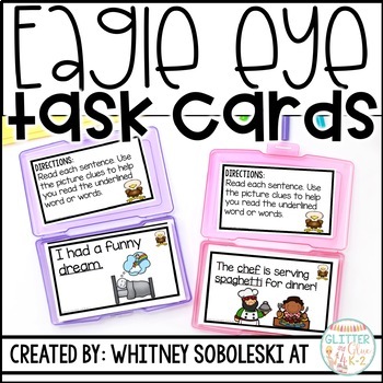 Preview of Eagle Eye Strategy - Task Cards - Check the Picture