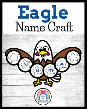 Preview of Eagle Name Craft, Literacy Center Activity: USA, America, Election, US Symbols