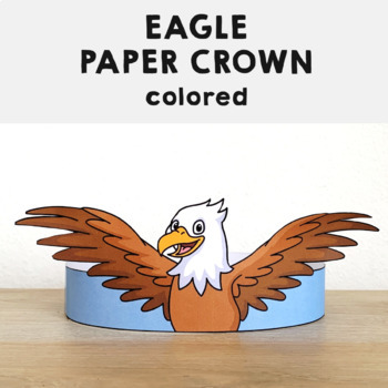 Preview of Eagle Paper Crown American Animal Headband Printable Costume Craft Activity