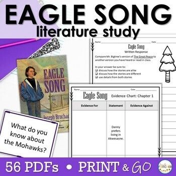 Preview of Eagle Song | Joseph Bruchac | Novel Study | Printables | Iroquois | Mohawk