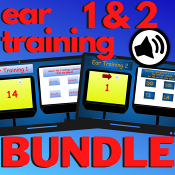 Preview of Ear Training 1 & 2 BUNDLE | Interactive Music: Solfege Practice w/ mp3!