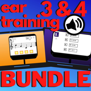 Preview of Ear Training 3 & 4 BUNDLE | Interactive Music: Solfege Practice w/ mp3!