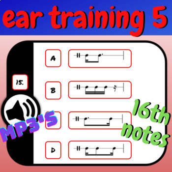 Preview of Ear Training 5 Sixteenth Note Rhythms | Interactive Online Lesson/Quiz!