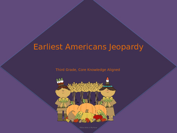 Preview of Earliest Americans  Jeopardy Review (Core Knowledge)