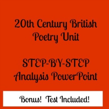 Preview of Early 20th Century British Poetry Unit