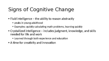 cognitive changes during early adulthood