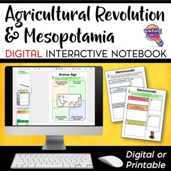 Preview of Early Agricultural Revolution & Mesopotamia DIGITAL Interactive Notebook Unit 
