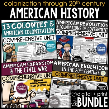 Preview of Early America - United States History Bundle | Digital + Printable