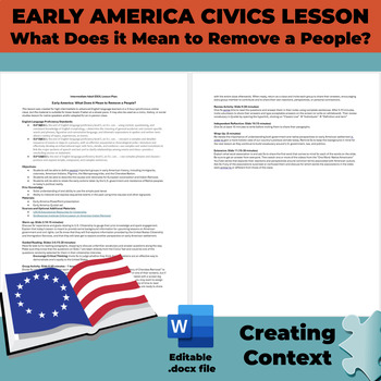 Preview of Early America: What Does it Mean to Remove a People? - Lesson Plan
