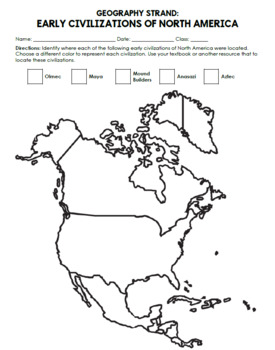 Early American Civilizations Map Activity by Wise Guys | TPT