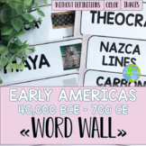 Early American Civilizations Word Wall without definitions