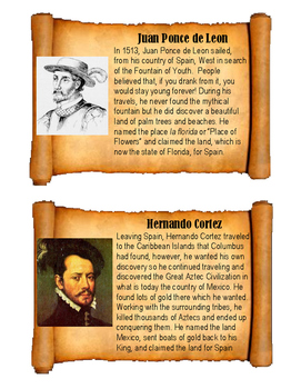 Preview of Early American Explorer Mini Biography Cards