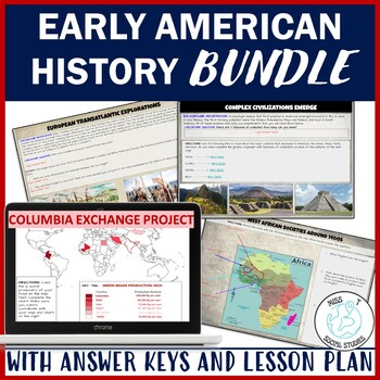 Preview of Back to school social studies: US history Early American Unit BUNDLE