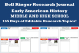 Early American History Bell Ringer Research Journal