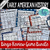 Early American History Bingo Review Game Activity Bundle (