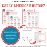 Early American History Choice Board Menus Bundle - Digital