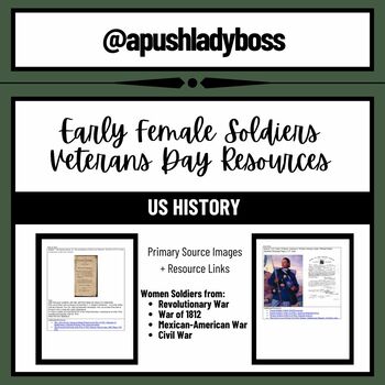 Preview of Early American History Female Veterans Resources (VETERAN'S DAY)