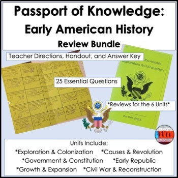 Preview of Early American History Passport Review Bundle