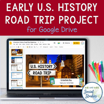 Preview of Early American History Road Trip Project for Google Drive | US History Activity