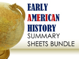 Early American History Summary Sheets Bundle