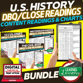 Preview of Early American History Textbook Replacement DBQ Close Reading Google Bundle