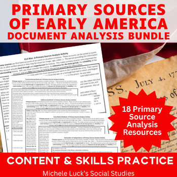 Preview of Early American U.S. Document Primary Source Analysis BUNDLED SET!