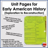 Early American / US History Unit Pages for Notebook