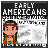 Early Americans Reading Comprehension Passage | Close Read