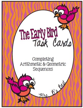 Preview of Early Bird: Arithmetic and Geometric Sequences - Digital and Printable