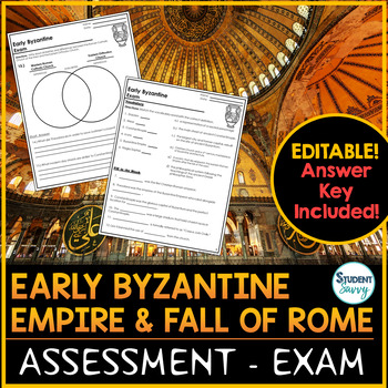 Preview of Early Byzantine Empire Test Exam Quiz Review | Justinian Code Constantinople