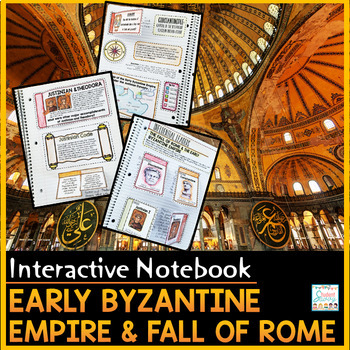 Preview of Early Byzantine Empire Interactive Notebook Worksheets Activities Timeline