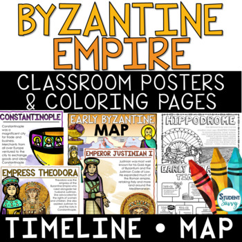 Preview of Early Byzantine Empire Posters - Timelines Maps Coloring Pages -  Bulletin Board